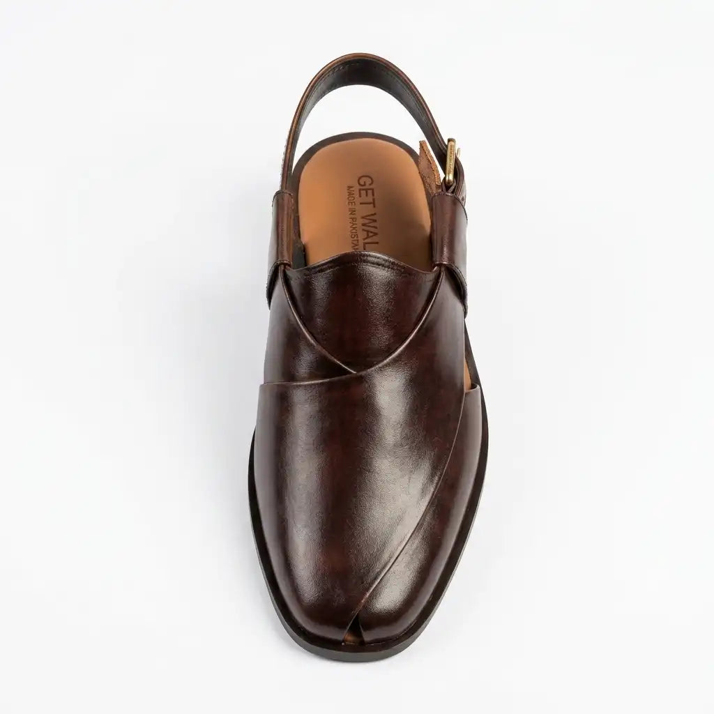 Brown Handmade Leather Peshawari Chappal
