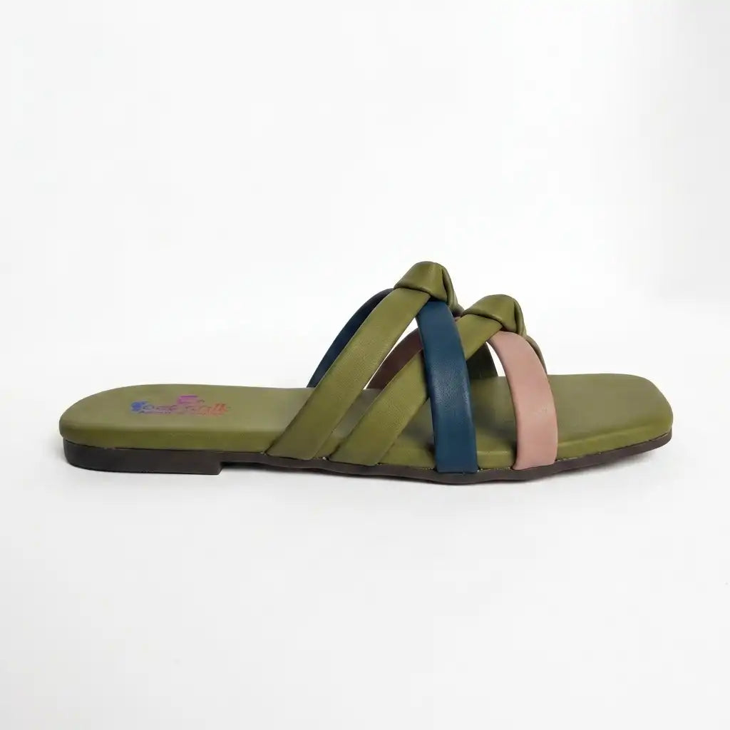 Comfort Olive Flats Ladies