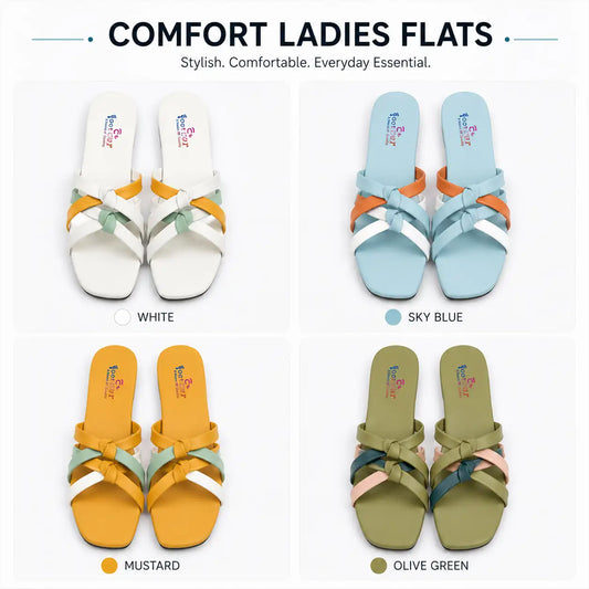 Comfort Ladies Flats Four Colors