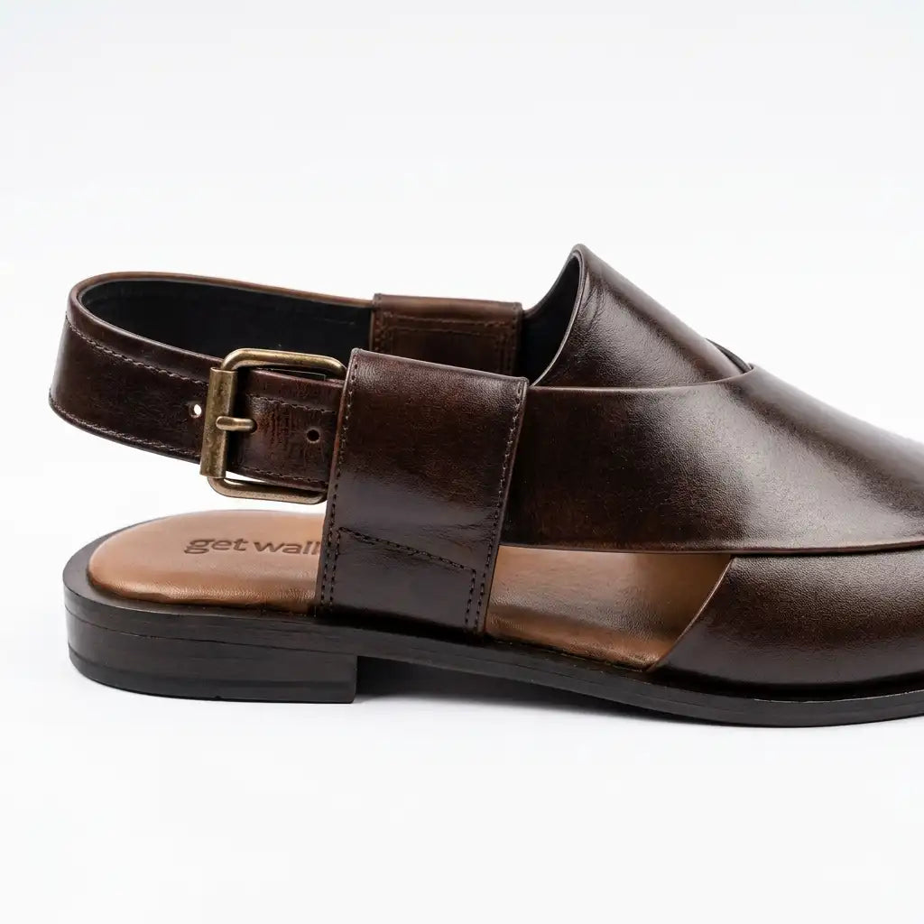 Brown Handmade Leather Peshawari Chappal