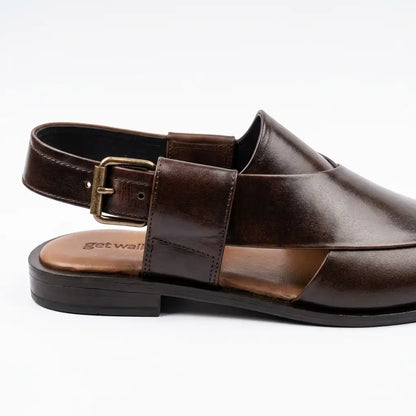 Brown Handmade Leather Peshawari Chappal