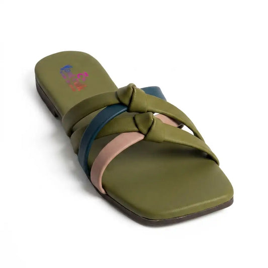 Comfort Olive Flats Ladies