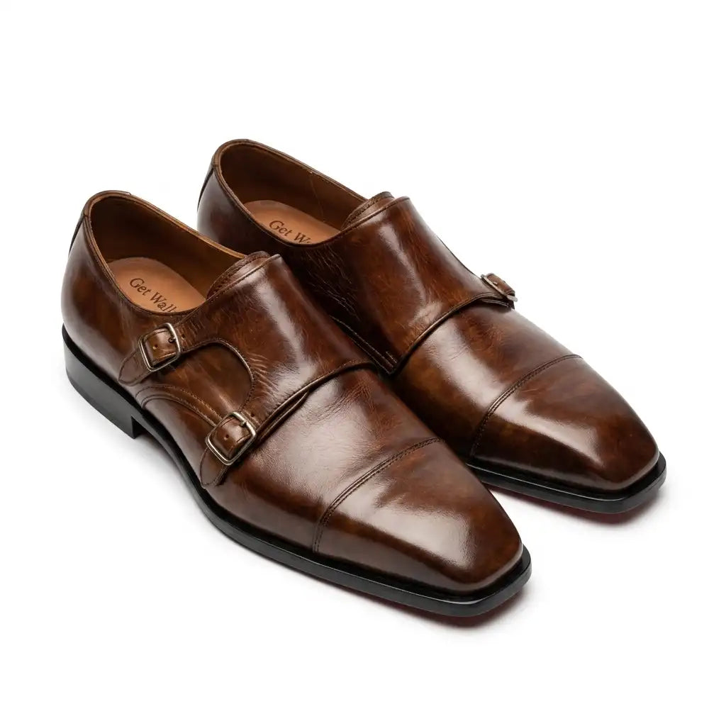 Handmade Leather Monk Shoes
