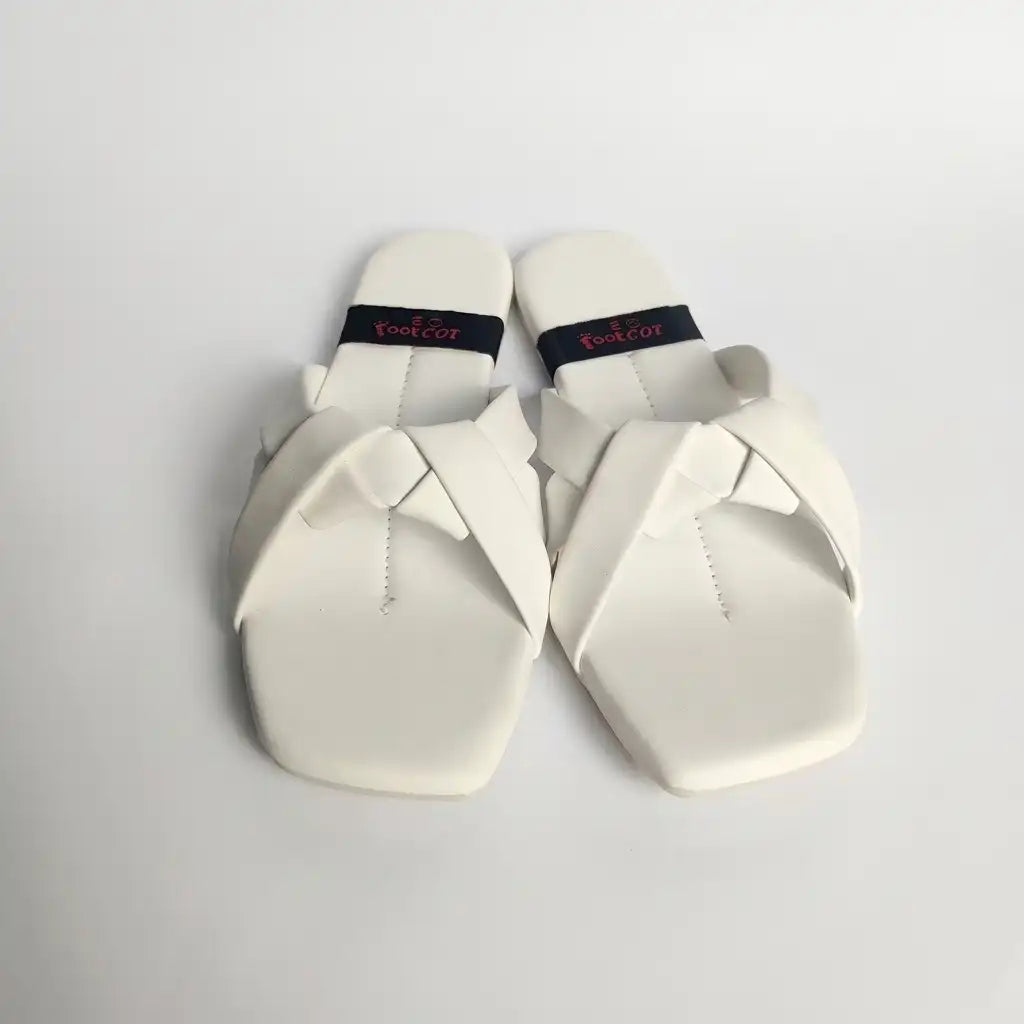 Ladies Comfort White Flats