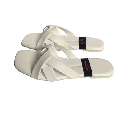 Ladies Comfort White Flats