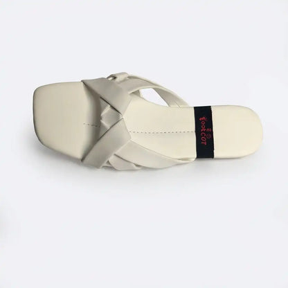 Ladies Comfort White Flats