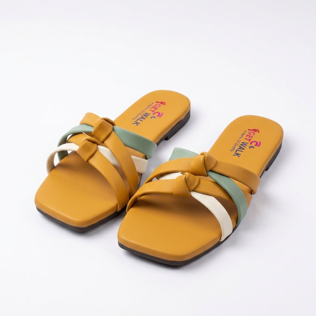 Comfort Ladies Flat Mustard