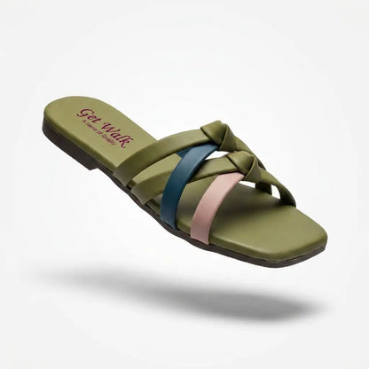 Comfort Olive Flats Ladies