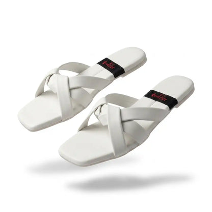 Ladies Comfort White Flats