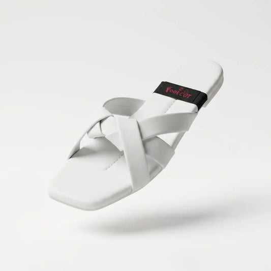 Ladies Comfort White Flats