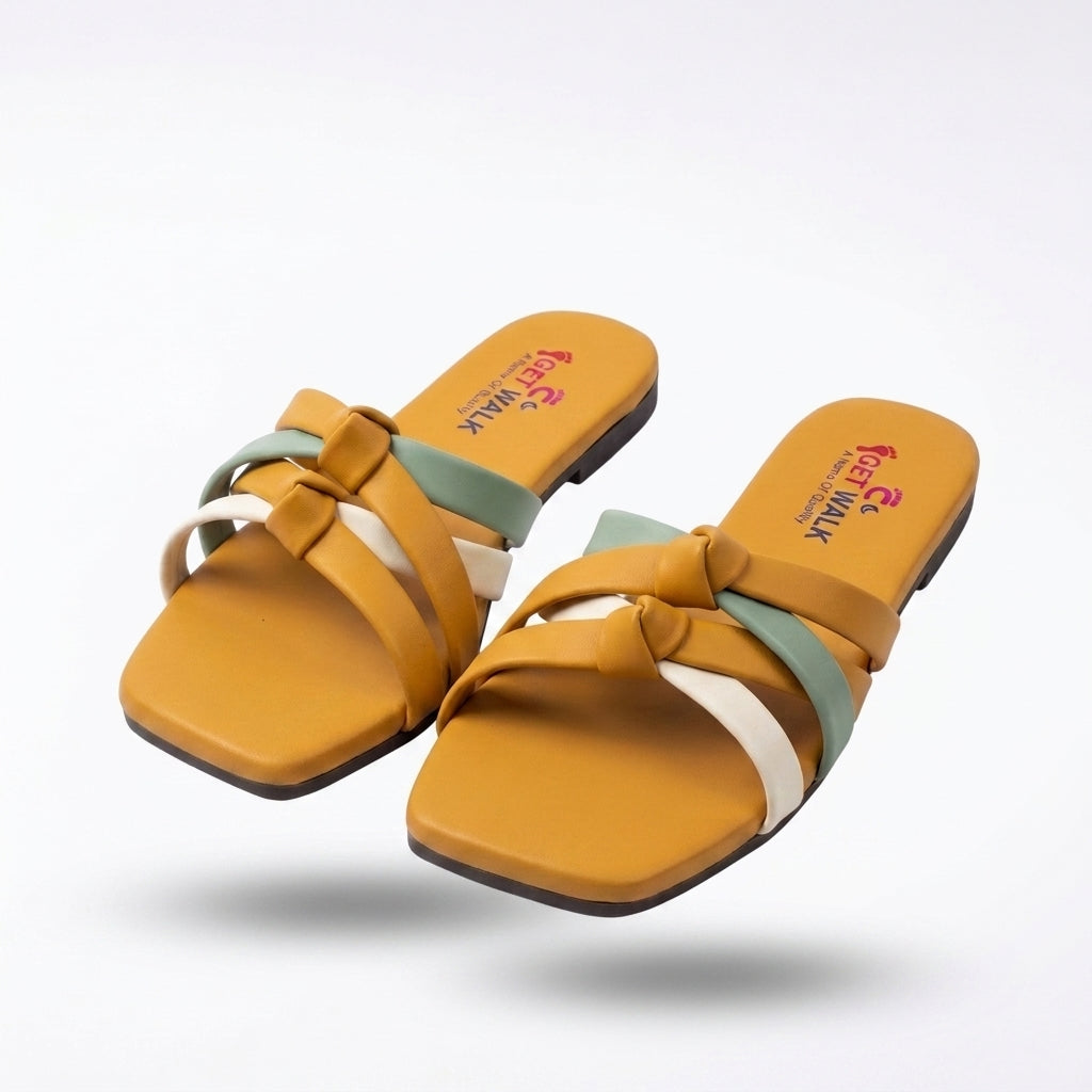 Comfort Ladies Flat Mustard