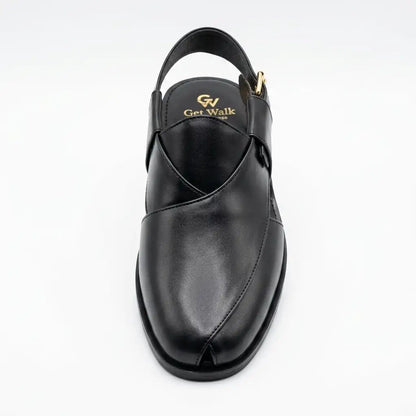 Handmade Black Leather Peshawari