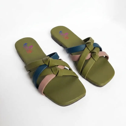 Comfort Olive Flats Ladies