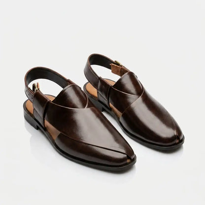 Brown Handmade Leather Peshawari Chappal