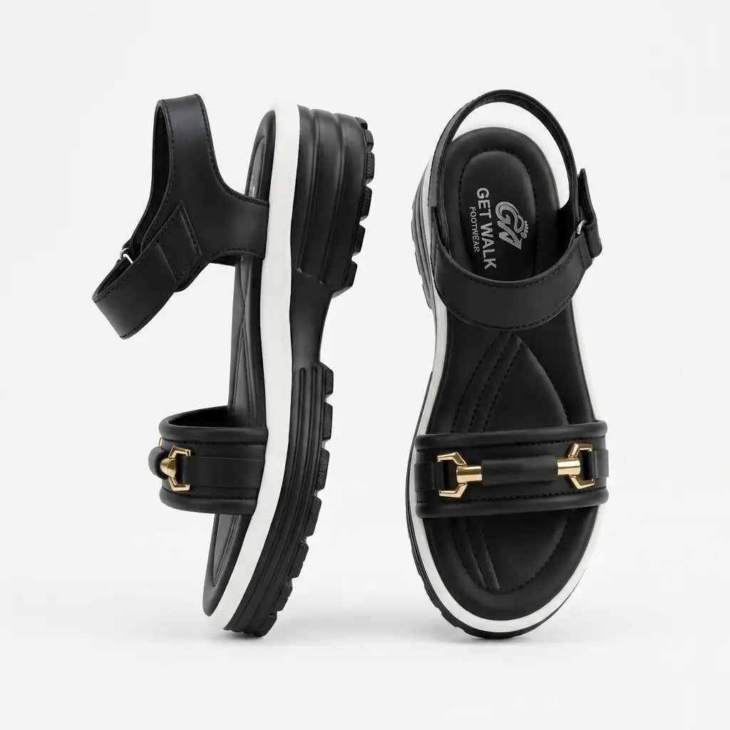 Comfort Ladies Black Sandal