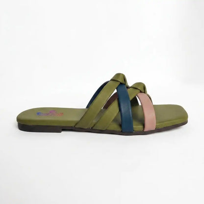 Comfort Olive Flats Ladies