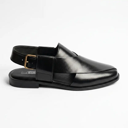 Handmade Black Leather Peshawari