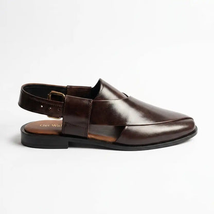 Brown Handmade Leather Peshawari Chappal